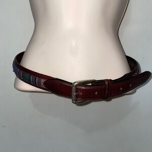 Brighton M20115 Santos tapestry fabric and laced leather‎ western belt 32 ethnic